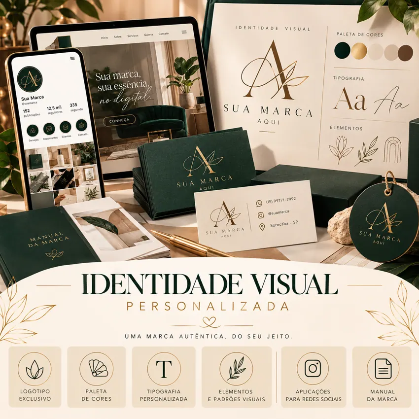 Composição ilustrativa de design e identidade visual